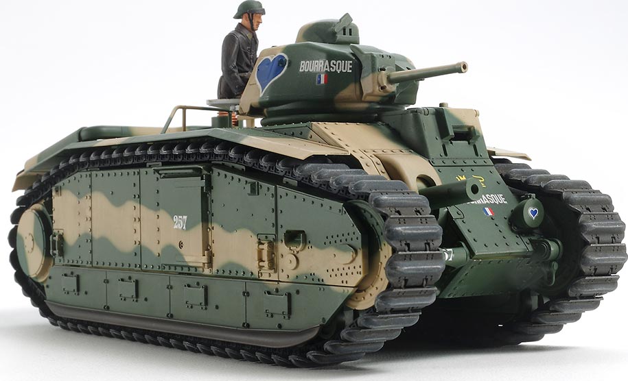 TAMIYA-FRENCH BATTLE TANK 1/35 B1 BIS w/Single Motor
