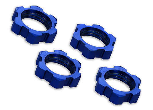 TRAXXAS WHEEL NUTS SPLINED 17MM SERRATED (BLUE ANODIZED)