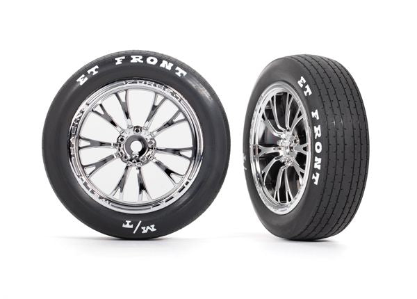 TRAXXAS - Tires & wheels, assembled (chrome wheels) (Fr) (2)