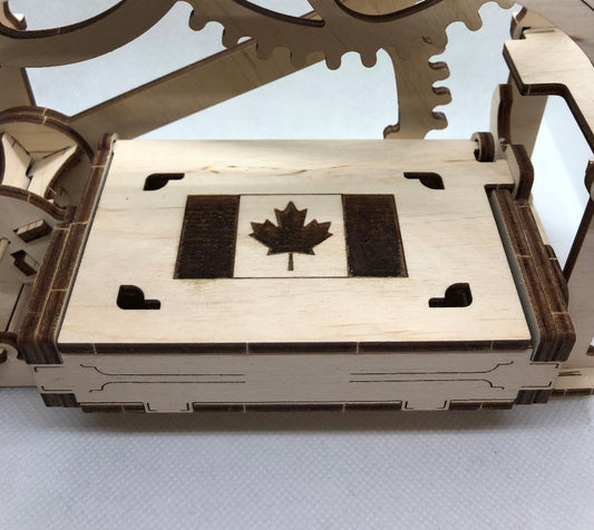 UGEARS Mechanical Box - Canadian Flag Edition - 61 pieces
