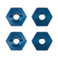 Team Associated FT 1/14 Wheel Hexes, blue aluminum (4)
