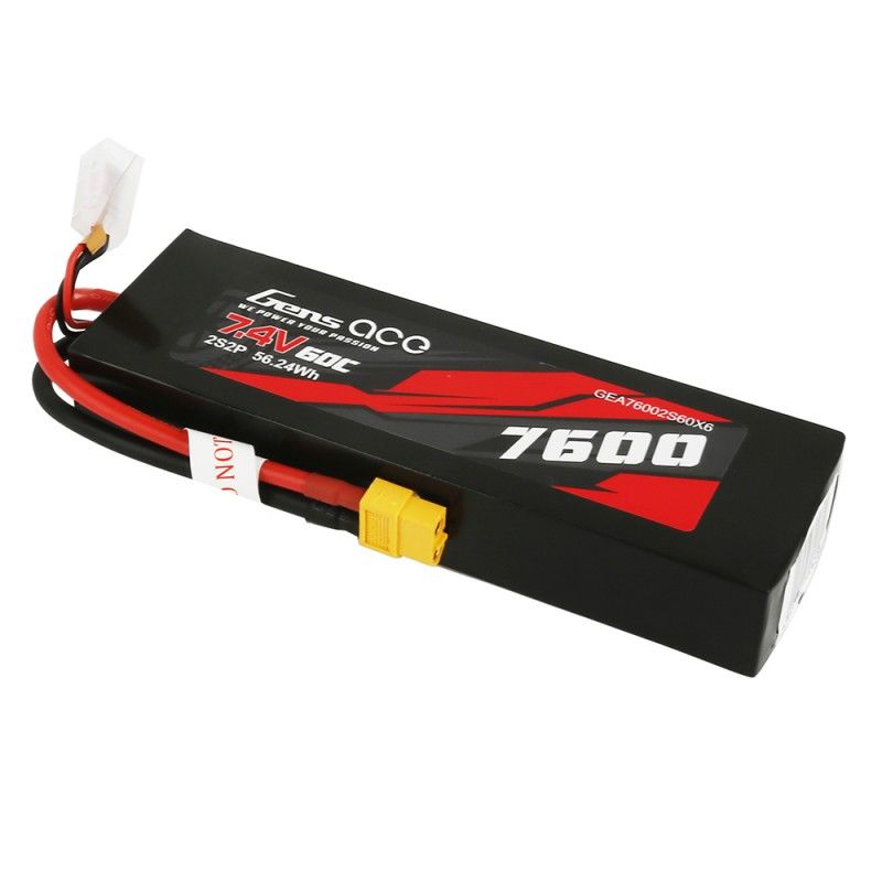 GENS ACE 1109 7600MAH 7.4V 60C LIPO BATTERY XT60 PLUG