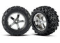 TRAXXAS T-Maxx Pre-Mounted 3.8" Tire w/Hurricane Wheels (2) (Chr