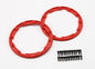 TRAXXAS- Beadlock Style Sidewall Protector w/Hardware (Red) (2)