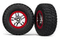 TRAXXAS - Tires and wheels, assembled, glued (2.2" black wheels, 2
