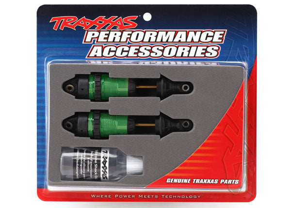 TRAXXAS - Shocks, GTR long green-anodized fully assembled (2)