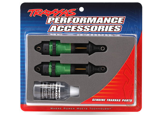 TRAXXAS - Shocks, GTR long green-anodized fully assembled (2)