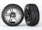TRAXXAS - Tires and wheels, glued chrome, 1.9" Response tires (F)